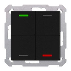 MDT TAL-5504006.02S KNX-Tastsensor Light 55 | 4-fach, neutral, Secure | schwarz matt
