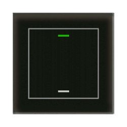 MDT GTL-1T0S.02S KNX-Glastaster II Light m. Temperatursensor | 1-fach, neutral, Secure | glas schwarz