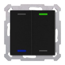 MDT TAL-5502006.02S KNX-Tastsensor Light 55 | 2-fach, neutral, Secure | schwarz matt
