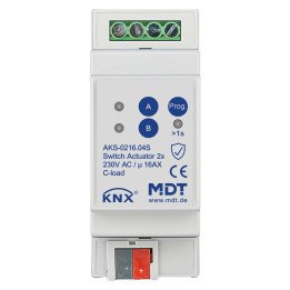 MDT AKS-0216.04S KNX-Schaltaktor Standard 16 A | 2-fach, Secure | AVS 