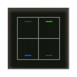 MDT GTL-400S.02S KNX-Glastaster II Light | 4-fach, neutral, Secure | glas schwarz