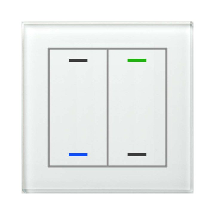 MDT GTL-2T0W.02S KNX-Glastaster II Light m. Temperatursensor | 2-fach,