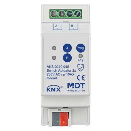 MDT AKS-0210.04S KNX-Schaltaktor Standard 10 A | 2-fach, Secure | AVS 