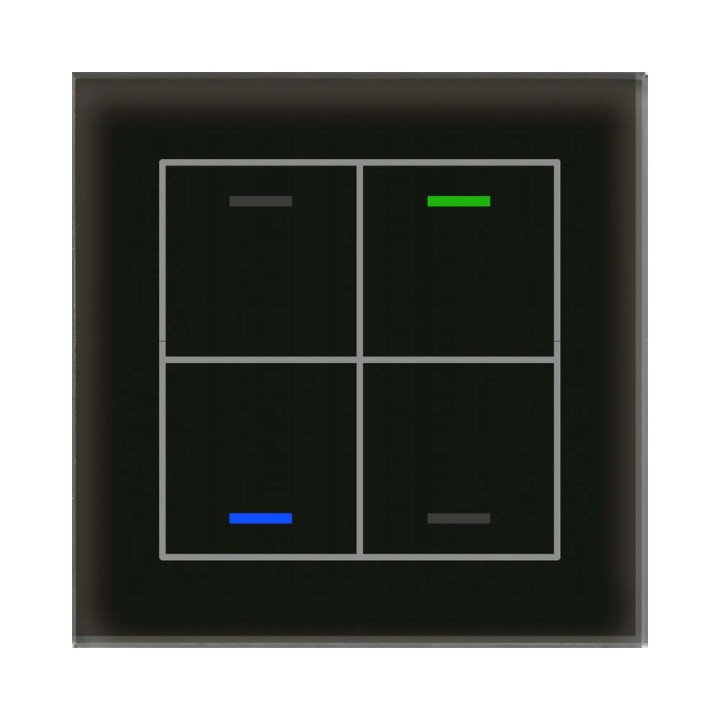 MDT GTL-4T0S.02S KNX-Glastaster II Light m. Temperatursensor | 4-fach,