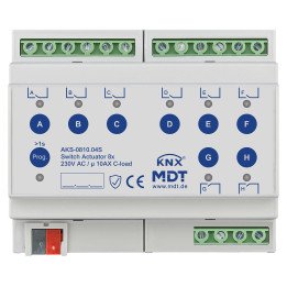 MDT AKS-0810.04S KNX-Schaltaktor Standard 10 A | 8-fach, Secure | AVS 