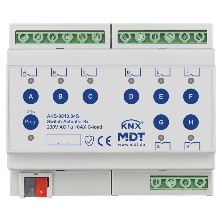 MDT AKS-0810.04S KNX-Schaltaktor Standard 10 A | 8-fach, Secure | AVS 