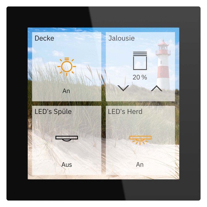 MDT GTS-04TS.01S KNX Glas Touch Smart Secure | Standard | glas schwarz
