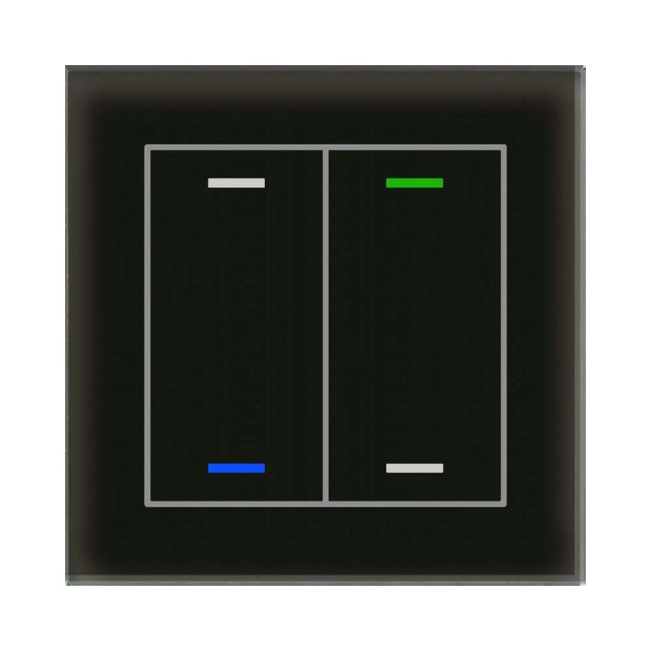 MDT GTL-2T0S.02S KNX-Glastaster II Light m. Temperatursensor | 2-fach,