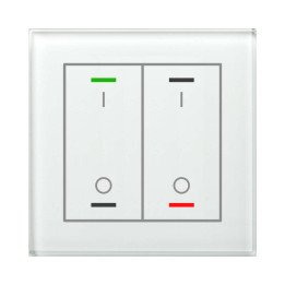 MDT GTL-2TBW.02S KNX-Glastaster II Light m. Temperatursensor | 2-fach,