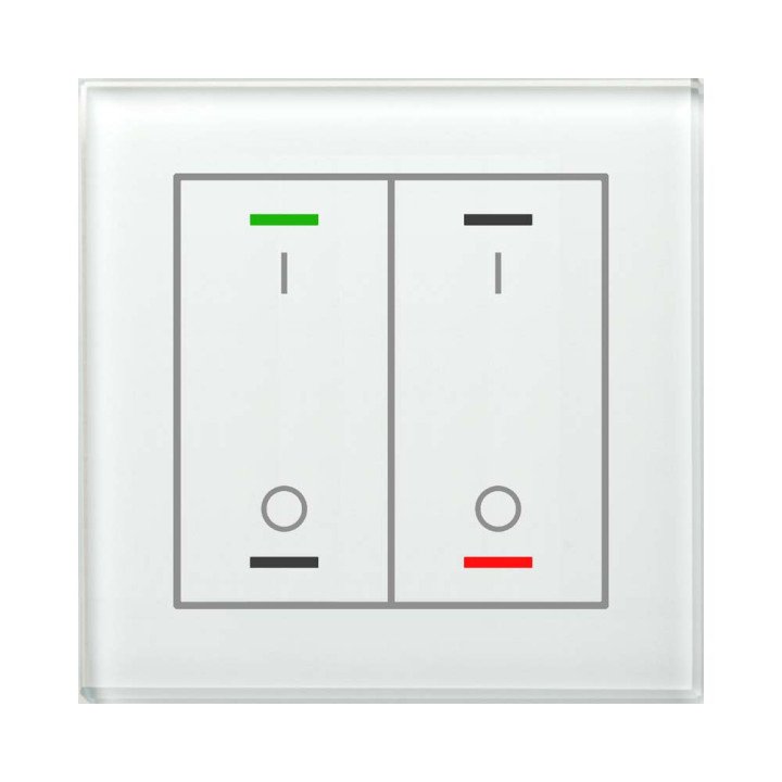 MDT GTL-2TBW.02S KNX-Glastaster II Light m. Temperatursensor | 2-fach,