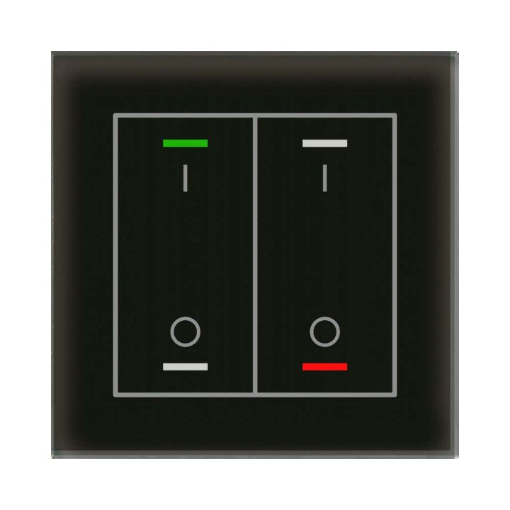 MDT GTL-2TBS.02S KNX-Glastaster II Light m. Temperatursensor | 2-fach,