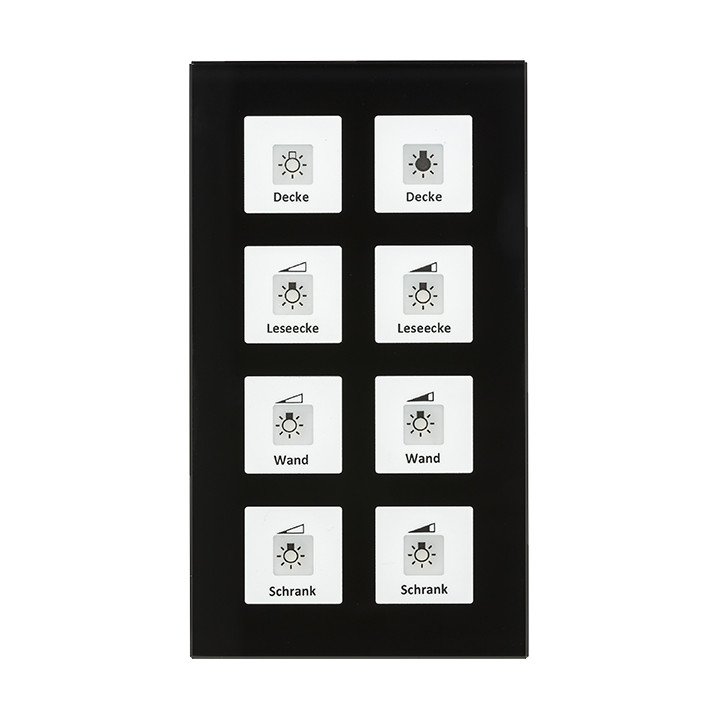 MDT RF-GTT8S.01 KNX-RF-Glastaster 8-fach | 8-fach | glas schwarz | AVS
