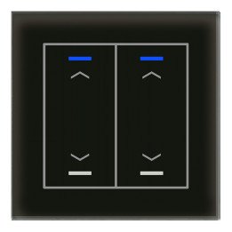 MDT BE-GTL20S.A1 KNX-Glastaster II Light | 2-fach, Pfeile | glas schwa