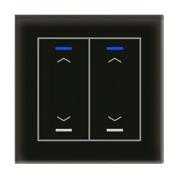 MDT BE-GTL20S.A1 KNX-Glastaster II Light | 2-fach, Pfeile | glas schwa
