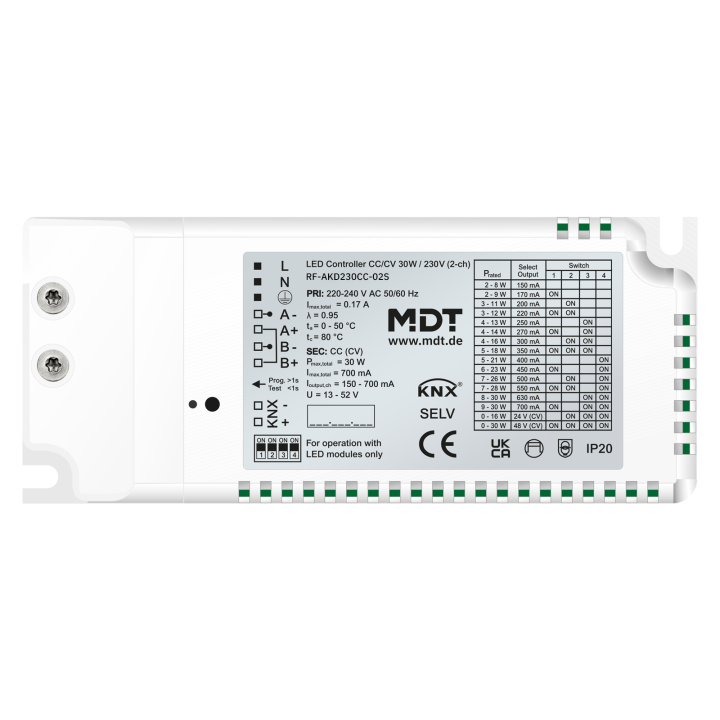MDT RF-AKD230CC.02S KNX-RF+LED Controller Secure | 2-fach, 30 W | AVS 