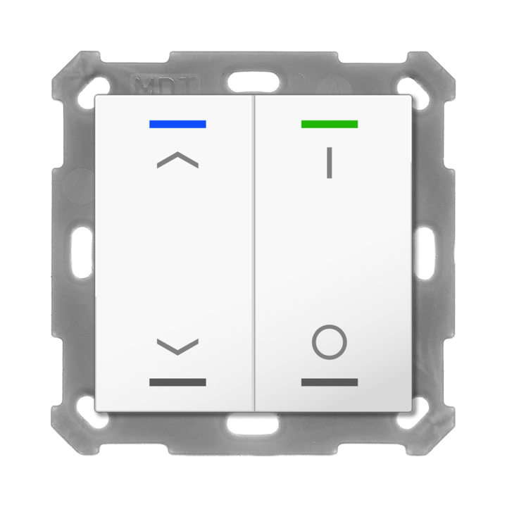 MDT RF-TAL55T202.C1S KNX-RF+ Taster Light 55 Secure m. Temp. | 2-fach,
