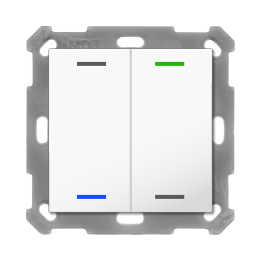 MDT RF-TAL55T202.01S KNX-RF+ Taster Light 55 Secure m. Temp. | 2-fach,