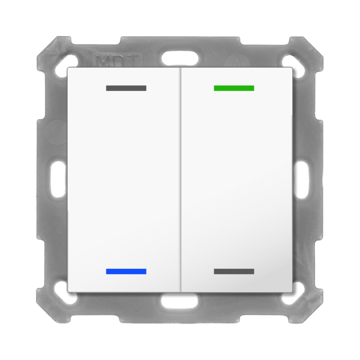 MDT RF-TAL55T202.01S KNX-RF+ Taster Light 55 Secure m. Temp. | 2-fach,
