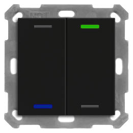 MDT RF-TAL55T206.01S KNX-RF+ Taster Light 55 Secure m. Temp. | 2-fach,