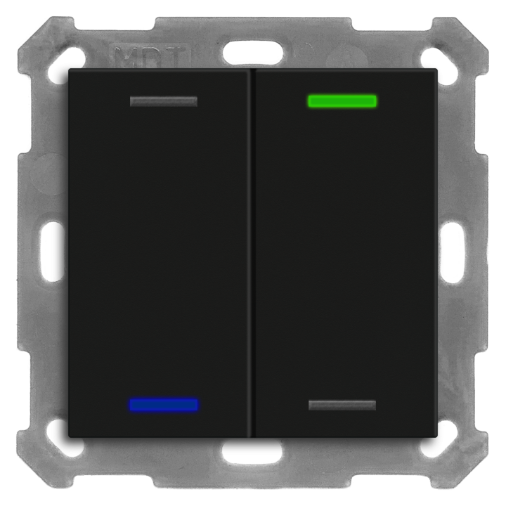 MDT RF-TAL55T206.01S KNX-RF+ Taster Light 55 Secure m. Temp. | 2-fach,