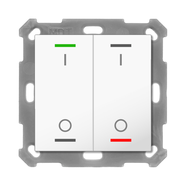 MDT RF-TAL55T202.B1S KNX-RF+ Taster Light 55 Secure m. Temp. | 2-fach,
