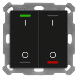 MDT RF-TAL55T206.B1S KNX-RF+ Taster Light 55 Secure m. Temp. | 2-fach,