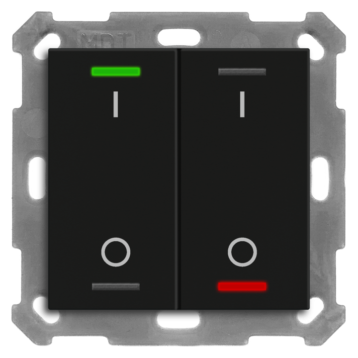MDT RF-TAL55T206.B1S KNX-RF+ Taster Light 55 Secure m. Temp. | 2-fach,