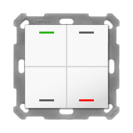 MDT RF-TAL55T402.01S KNX-RF+ Taster Light 55 Secure m. Temp. | 4-fach,