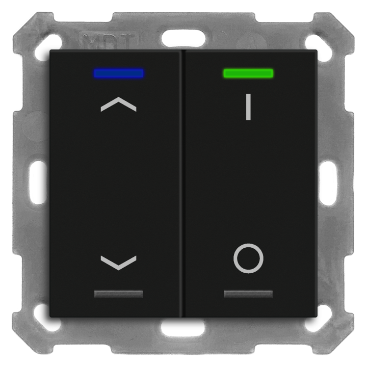 MDT RF-TAL55T206.C1S KNX-RF+ Taster Light 55 Secure m. Temp. | 2-fach,