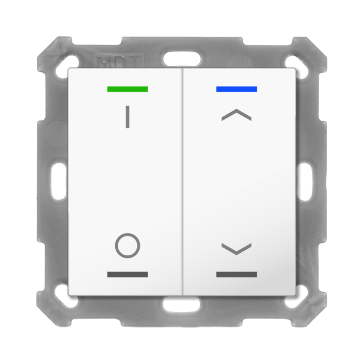 MDT RF-TAL55T202.D1S KNX-RF+ Taster Light 55 Secure m. Temp. | 2-fach,