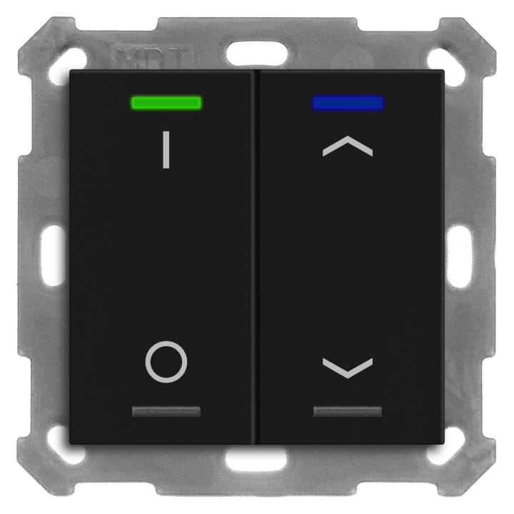 MDT RF-TAL55T206.D1S KNX-RF+ Taster Light 55 Secure m. Temp. | 2-fach,