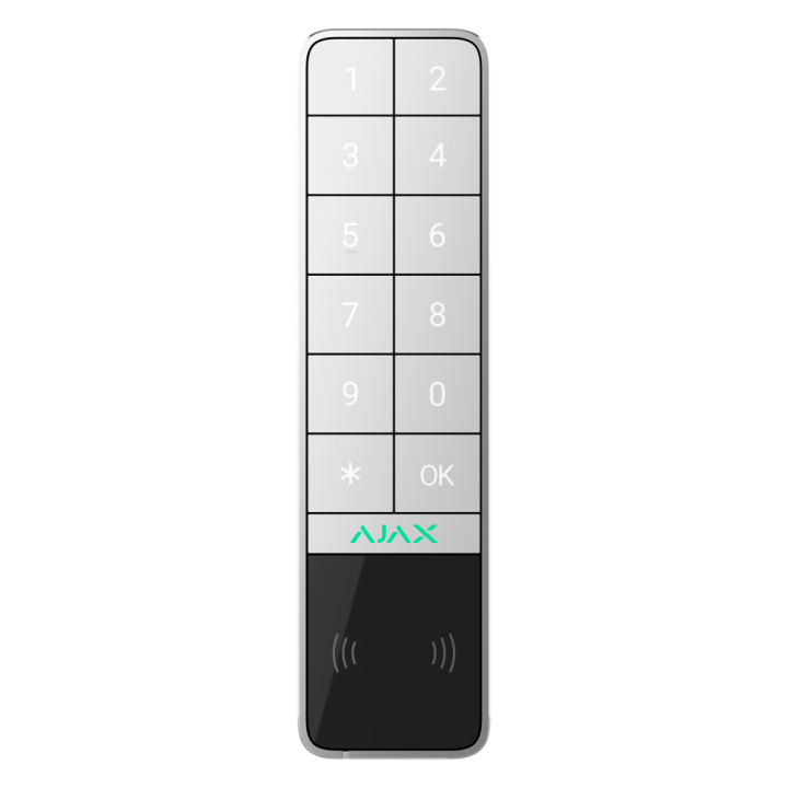 AJAX AJ-KEYPADOUTDOOR-W — Clavier extérieur IP66/IK08 avec lecteur RFI