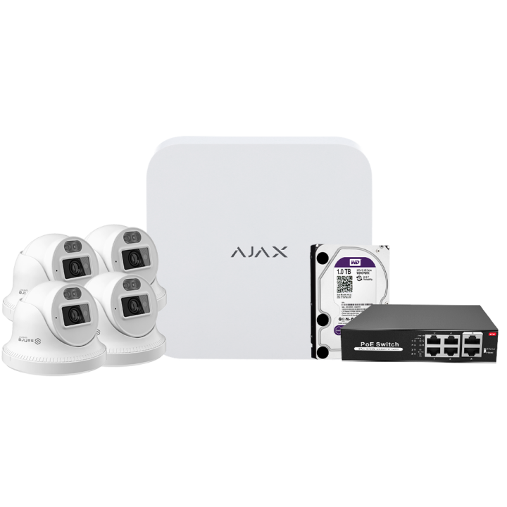 AJAX AJ-NVRKIT108T-4 — Kit de vidéosurveillance Ajax | AVS Domotec