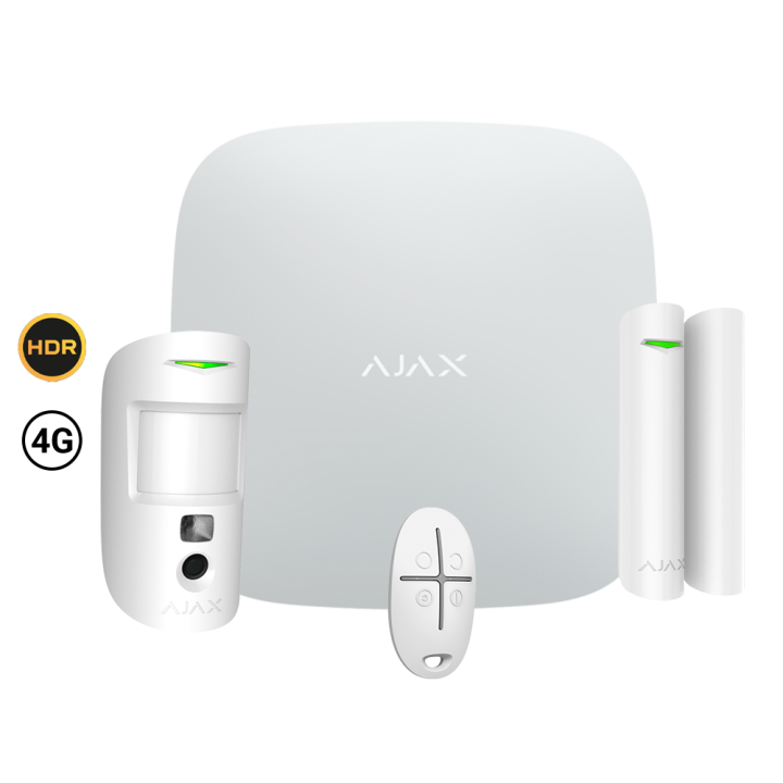 AJAX AJ-STARTERKIT-CAM-HDR-4G-W — Kit d'alarme professionnelle | AVS D