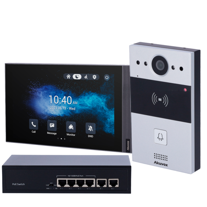 AKUVOX AK-KIT04-IP — Kit d'interphone vidéo de surface Linux | AVS Dom