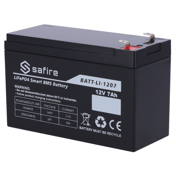 SAFIRE BATT-LI-1207 — Batterie rechargeable | AVS Domotec