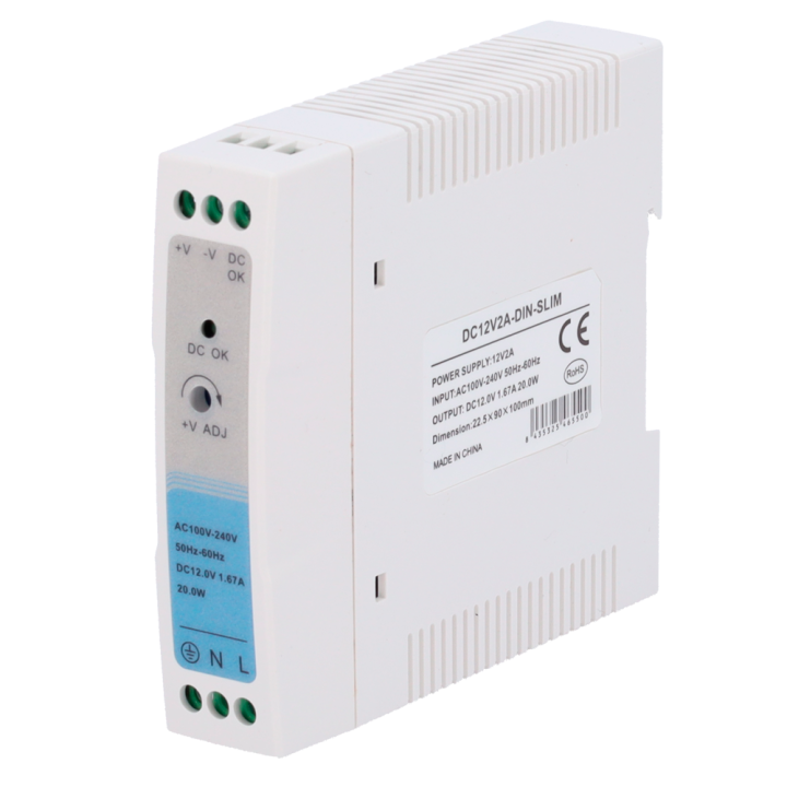 MARCA BLANCA DC12V2A-DIN-SLIM — Source d'alimentation électrique indus