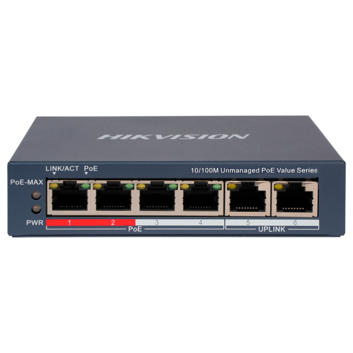HIKVISION DS-3E0106P-E/M(B) — Switch de bureau Hikvision | AVS Domotec