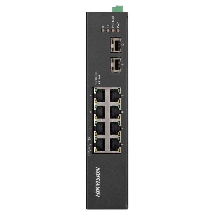 HIKVISION DS-3T0510HP-E/HS — 8 ports Gigabit PoE et 2 emplacements SFP