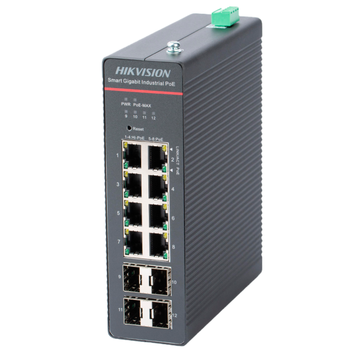 HIKVISION DS-3T1512HP-SI-8P4F — Switch industriel intelligent géré Hik