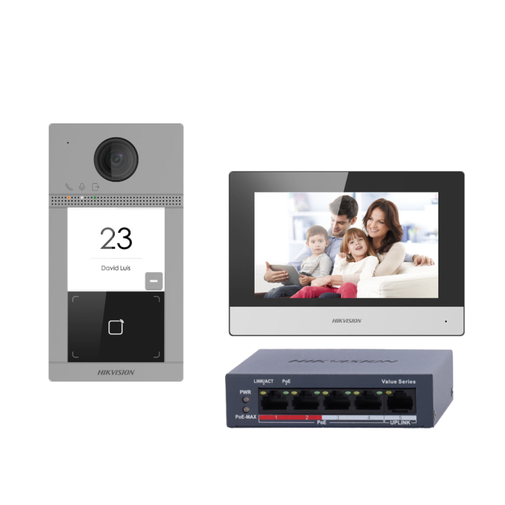 HIKVISION DS-KIS604-S(C) — Kit de portier vidéo avec deux relais | AVS