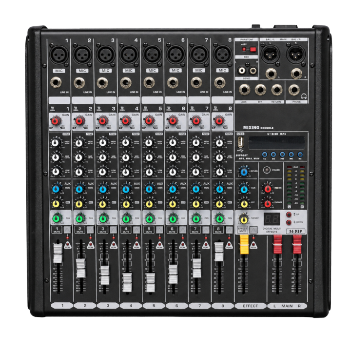 DSPPA DSPPA-DMX08 — Table de mixage analogique professionnelle DSPPA |
