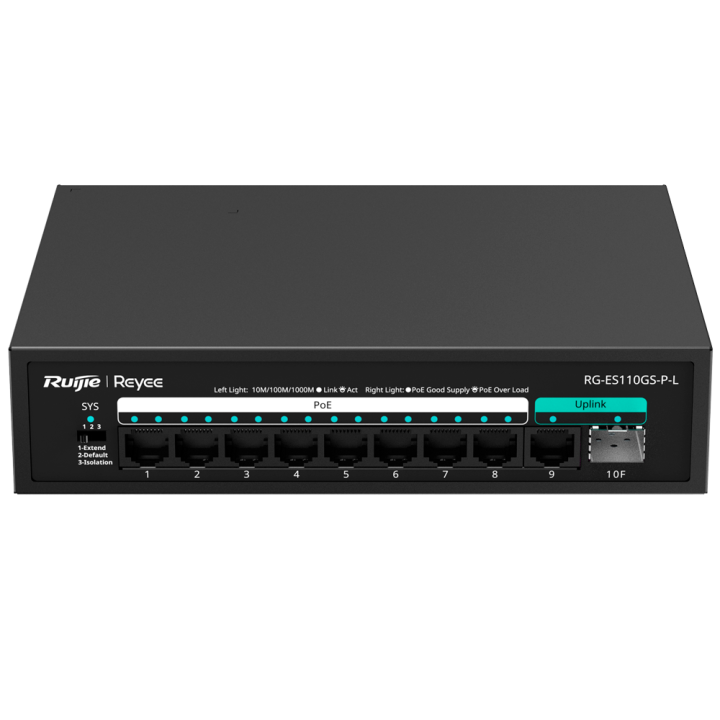 REYEE RG-ES110GS-P-L REYEE RG-ES110GS-P-L — Reyee Switch PoE de bureau