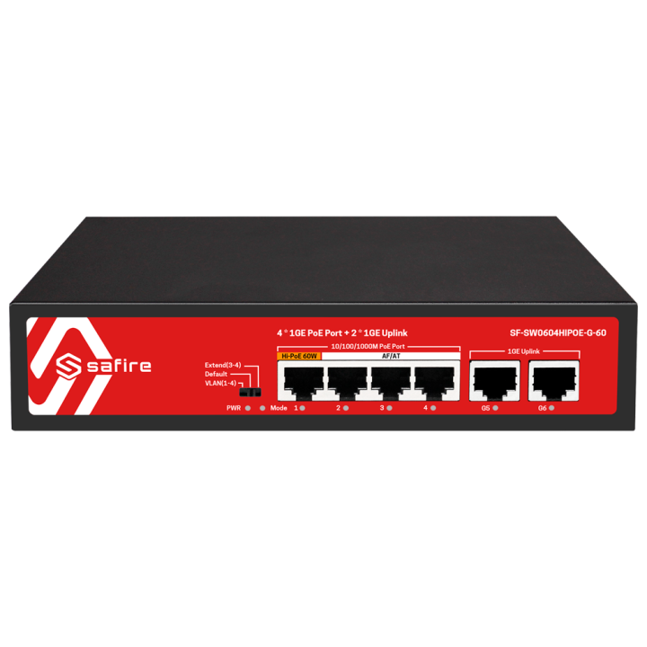 SAFIRE SF-SW0604HIPOE-G-60 SAFIRE SF-SW0604HIPOE-G-60 — switch PoE Saf