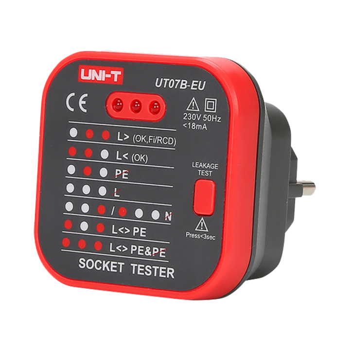 UNI-T UT07B-EU UNI-T UT07B-EU — Testeur de prises électriques EU | AVS