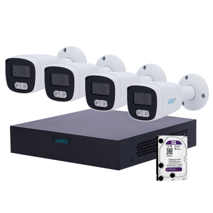 UNIARCH UV-NVRKIT108B-4 UNIARCH UV-NVRKIT108B-4 — Kit de vidéosurveill