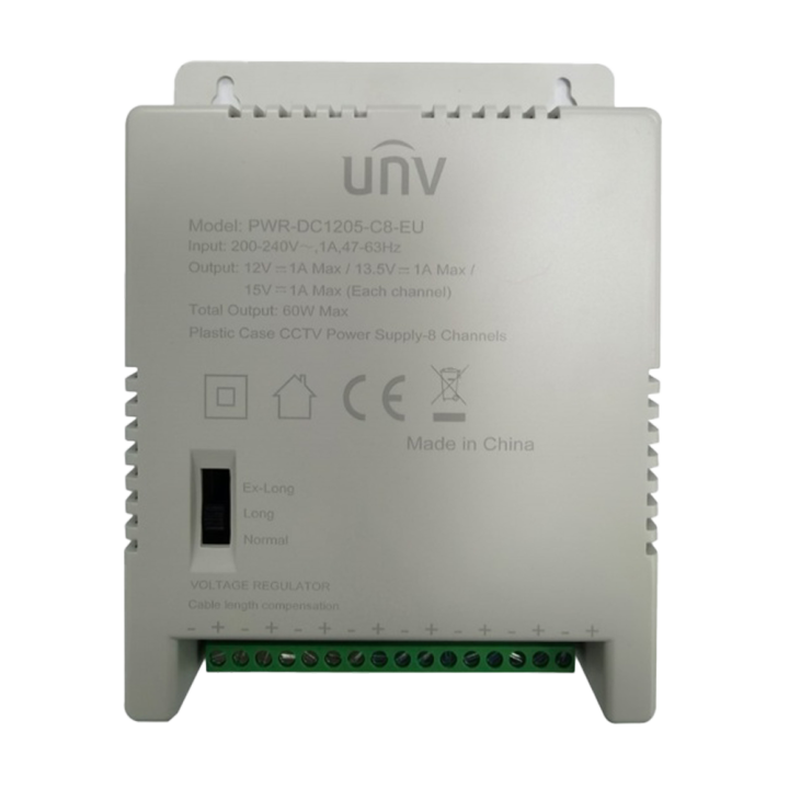 UNIVIEW UV-PWR-DC1205-C8-EU UNIVIEW UV-PWR-DC1205-C8-EU — Alimentation