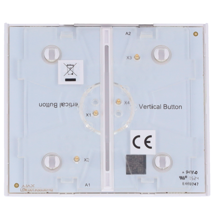 AJAX AJ-CENTERBUTTON-2G-W-VERT — Panneau tactile pour interrupteur dou