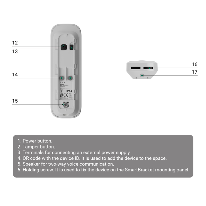 AJAX AJ-DOORBELL-4-GRE — Doorbell 4 MP con IA integrada | AVS Domotec