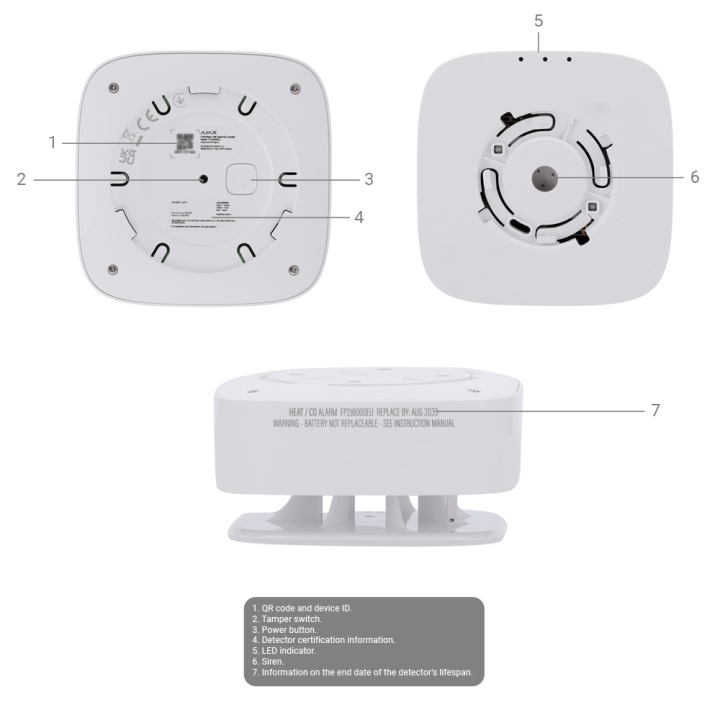 AJAX AJ-FIREPROTECT2-C-RB — Détecteur de CO | AVS Domotec